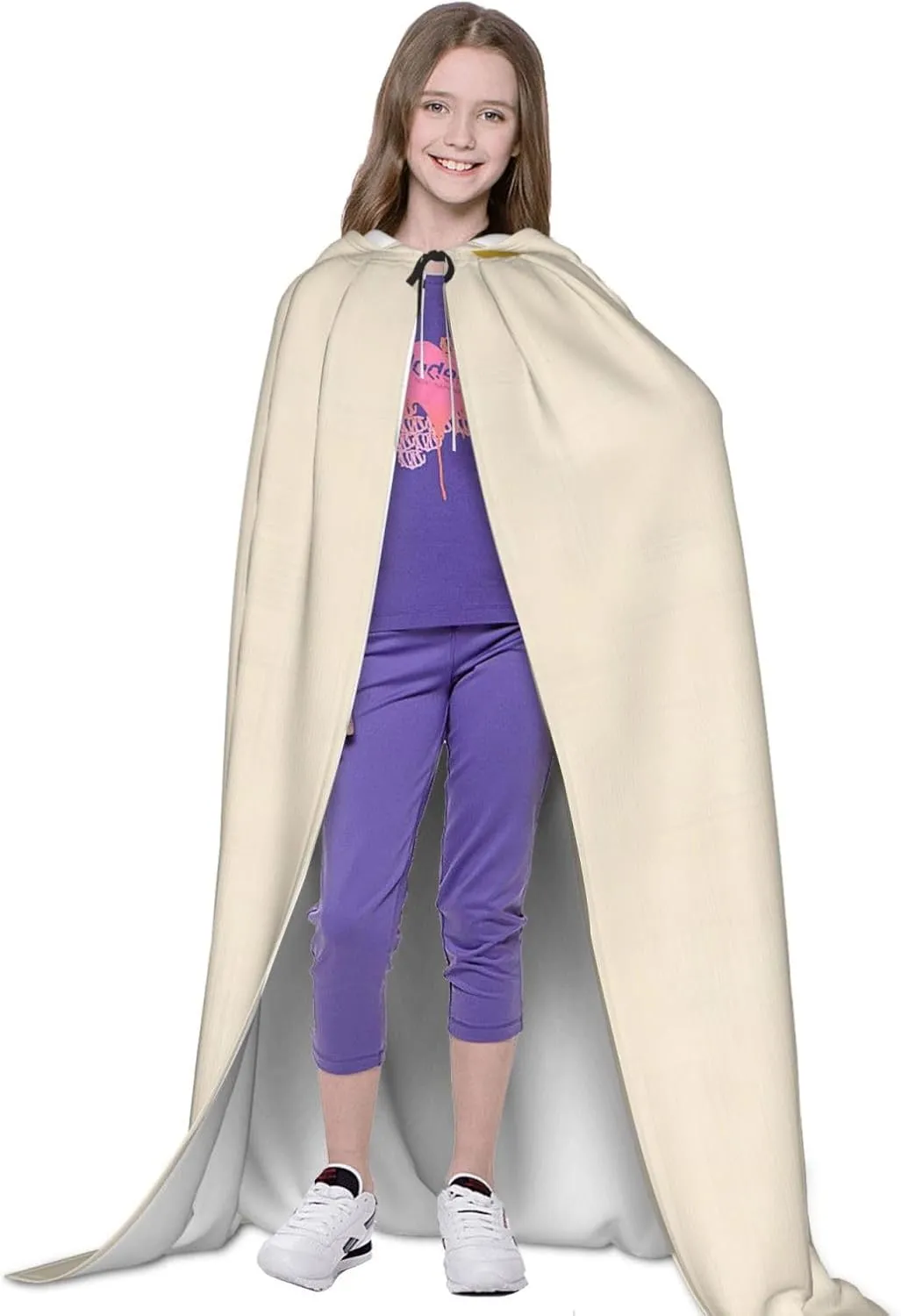 Mid Century Modern Prints Hooded Cloak Coat Winter Warm Long Cloak Cosplay Costumes Outerwear Carnivals Hoodies Capes
