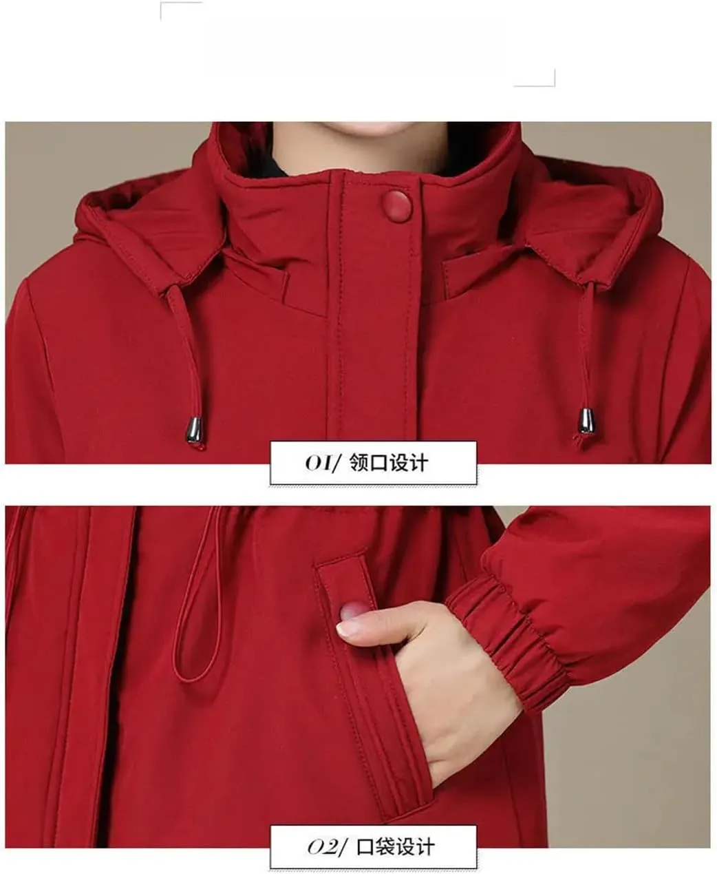 Mid-Length Hooded Parkas Women Casual Winter Thicken Cotton Padded Coats
