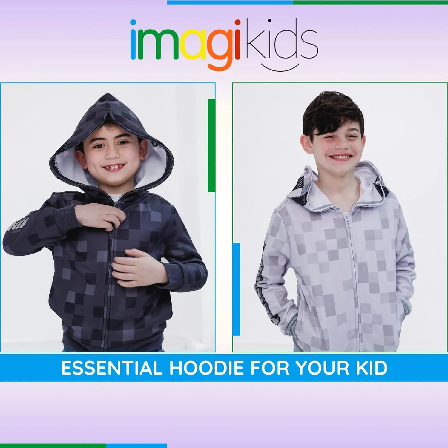 Minecraft Fleece Zip Up Hoodie Toddler to Big Kid Sizes (4-18-20)