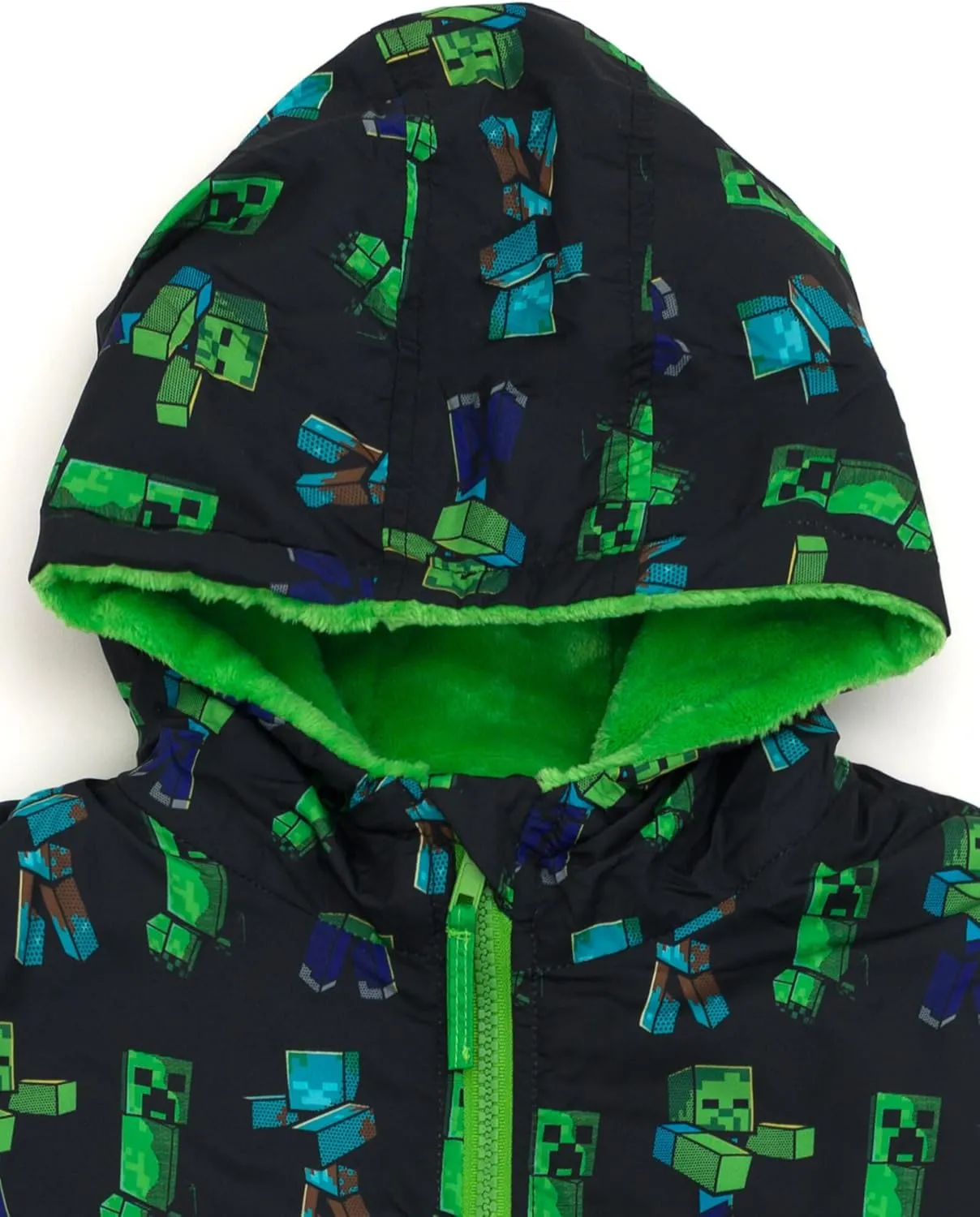Minecraft Zip Up Waterproof Rain Jacket Little Kid to Big Kid Sizes (5-6 - 12)