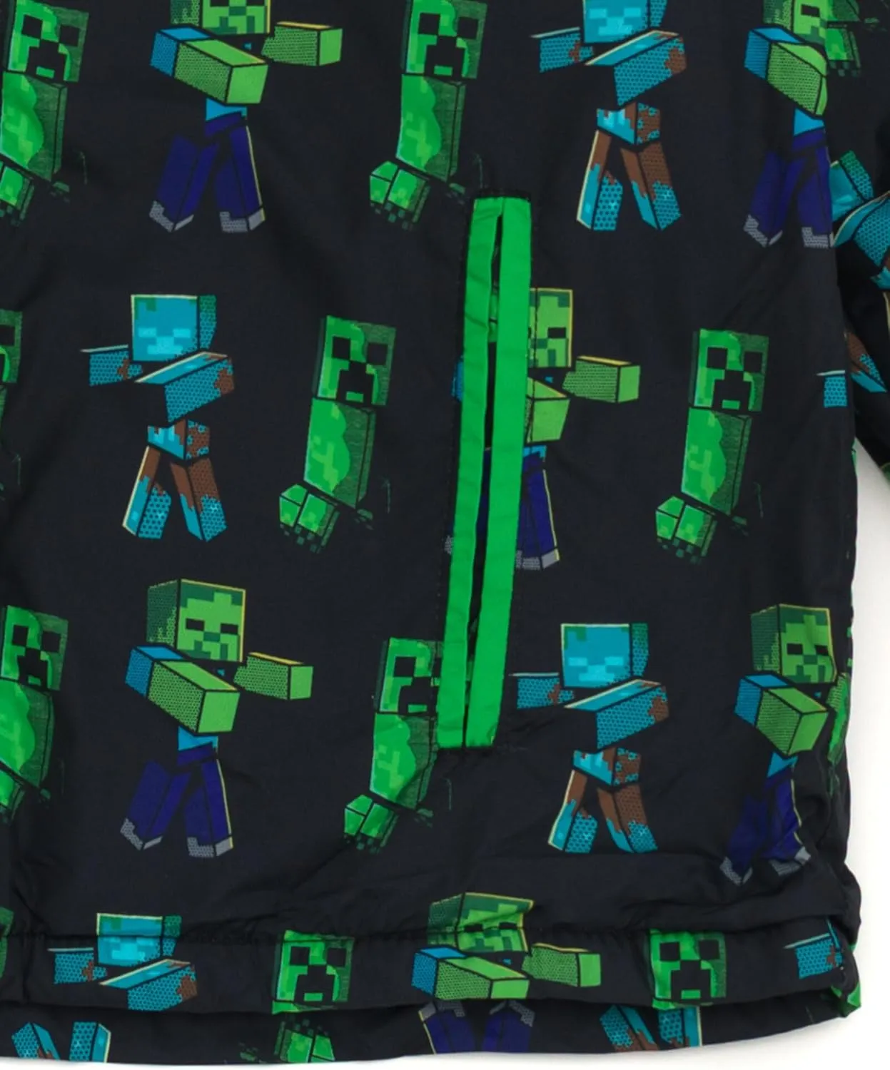 Minecraft Zip Up Waterproof Rain Jacket Little Kid to Big Kid Sizes (5-6 - 12)