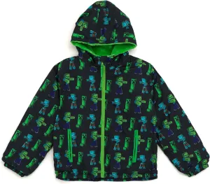 Minecraft Zip Up Waterproof Rain Jacket Little Kid to Big Kid Sizes (5-6 - 12)
