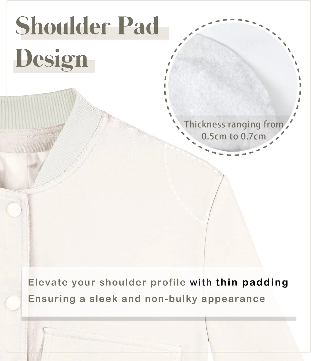 Modegal Women's Spring Varsity Bomber Jackets Long Sleeve Cropped Button Down Casual Coat with Pockets Outwear