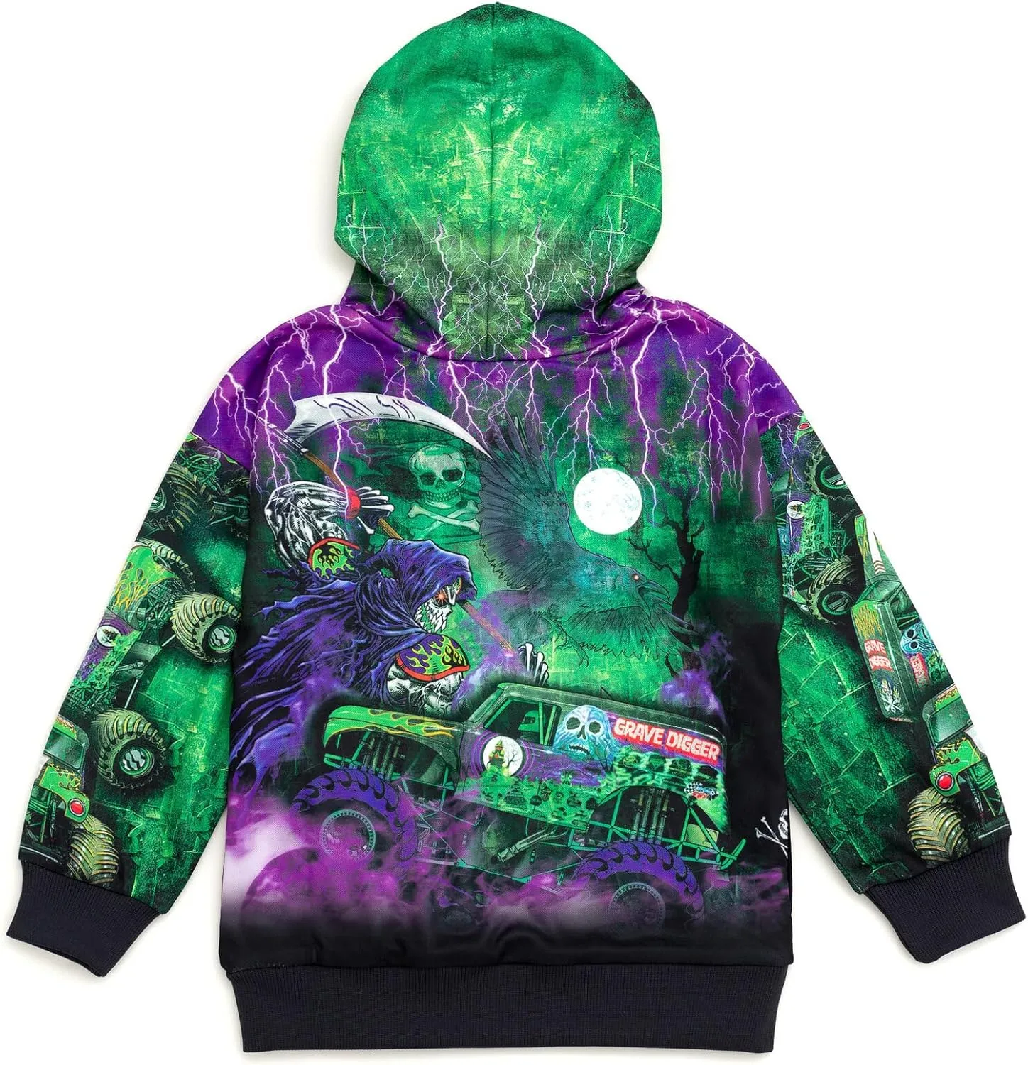 Monster Jam Fleece Pullover Hoodie Toddler to Big Kid Grave Digger El Toro Loco Megalodon Sparkle Smash