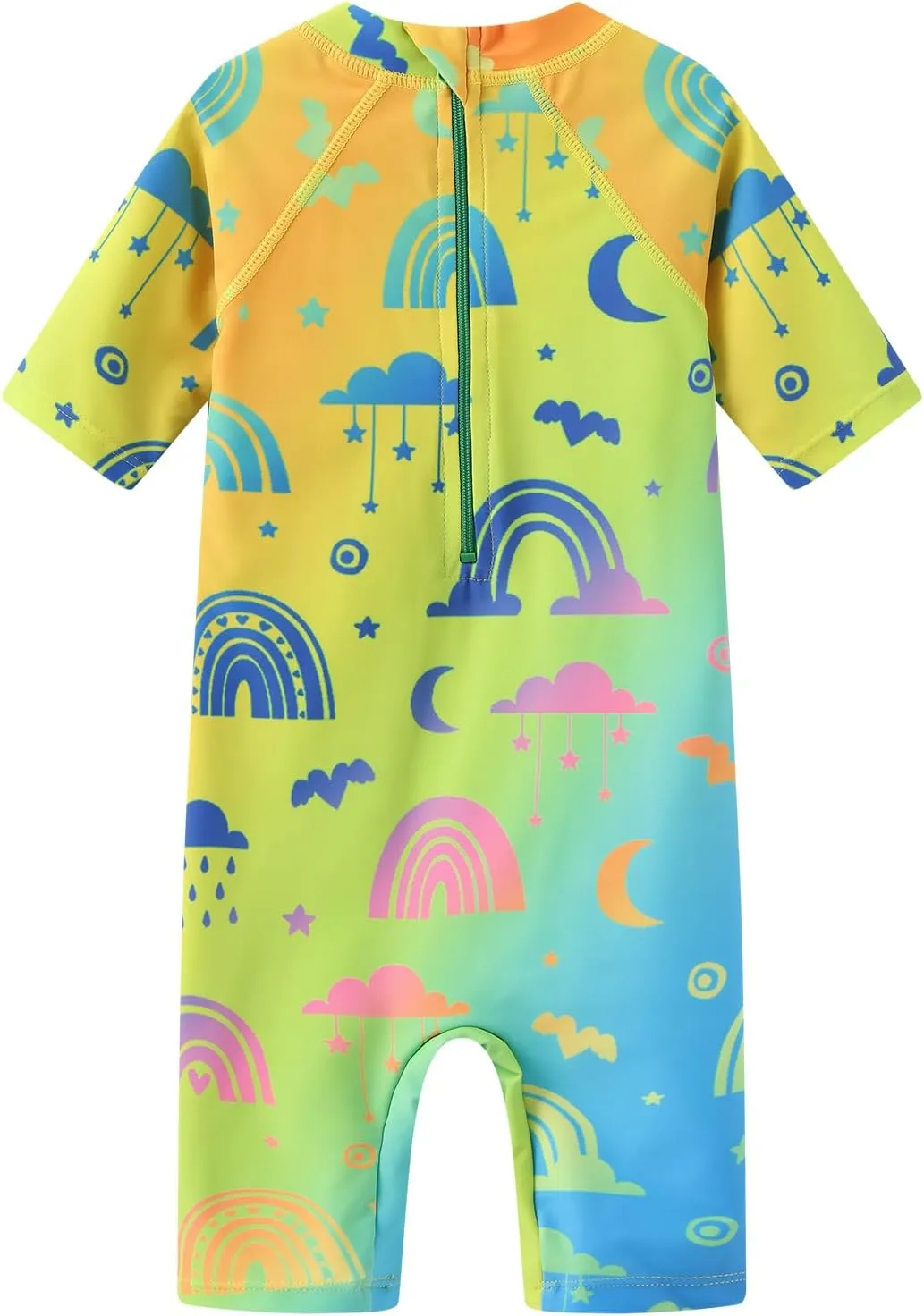Moon Tree Baby Girls Rash Guard Swimsuits for Toddler Girls Short Sleeve Sunsuits One Piece Bathing Suits Beach Swimwear