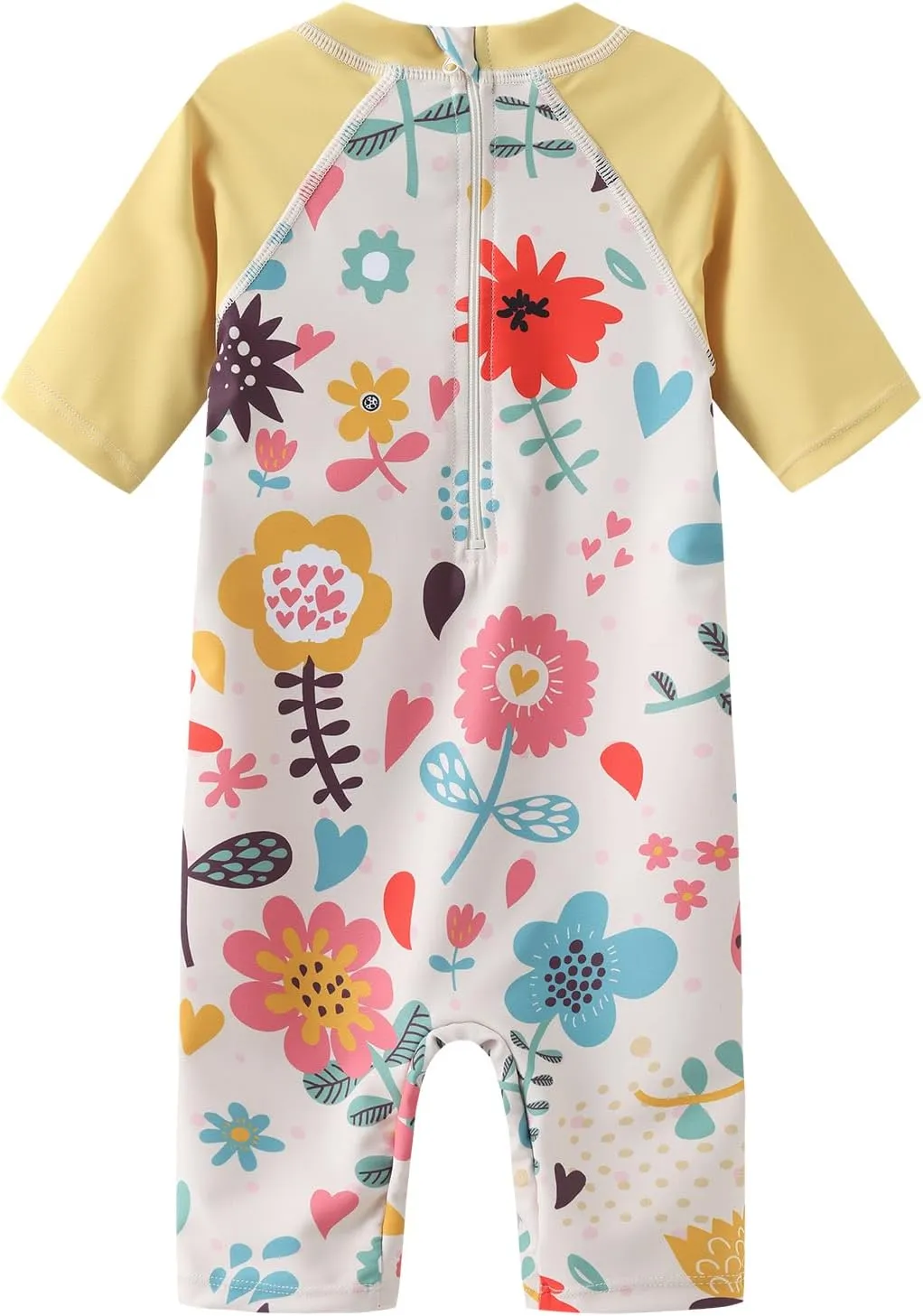 Moon Tree Baby Girls Rash Guard Swimsuits for Toddler Girls Short Sleeve Sunsuits One Piece Bathing Suits Beach Swimwear