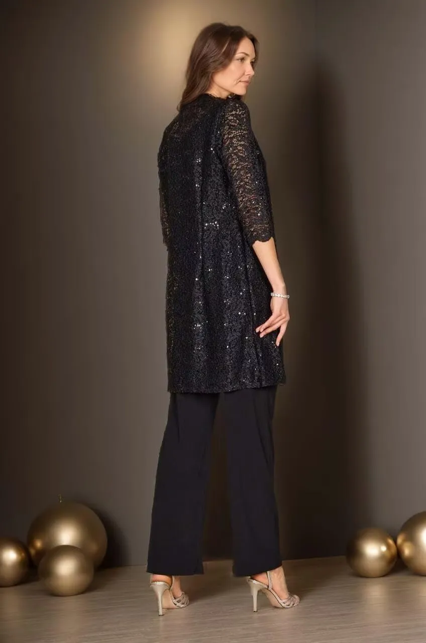 Mother of The Bride Pants Suit for Women 3 Pieces Laces Formal Pantsuits for Wedding Guest with Jackets