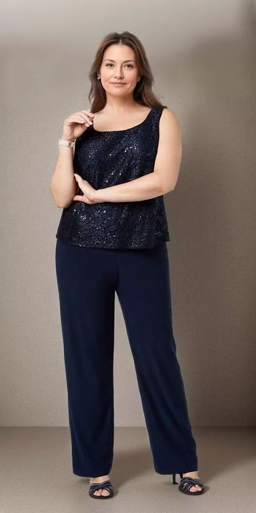 Mother of The Bride Pants Suit for Women 3 Pieces Laces Formal Pantsuits for Wedding Guest with Jackets