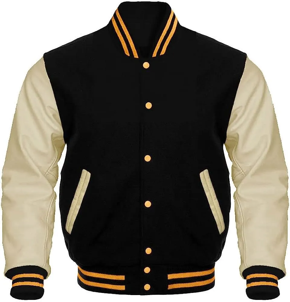 Mount Helicon Varsity Letterman Baseball Bomber Jackets Genuine Leather Sleeves & Multi Wool Color Options