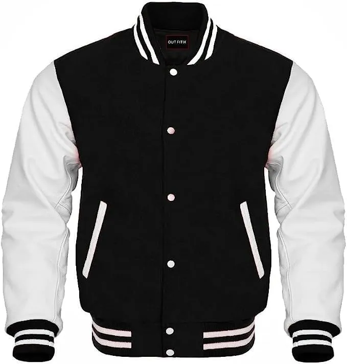 Mount Helicon Varsity Letterman Baseball Bomber Jackets Genuine Leather Sleeves & Multi Wool Color Options