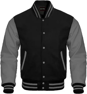 Mount Helicon Varsity Letterman Baseball Bomber Jackets Genuine Leather Sleeves & Multi Wool Color Options