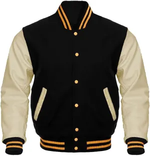 Mount Helicon Varsity Letterman Baseball Bomber Jackets Genuine Leather Sleeves & Multi Wool Color Options
