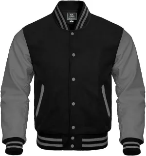 Mount Helicon Varsity Letterman Baseball Bomber Jackets Genuine Leather Sleeves & Multi Wool Color Options
