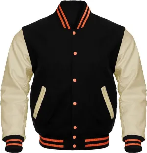 Mount Helicon Varsity Letterman Baseball Bomber Jackets Genuine Leather Sleeves & Multi Wool Color Options