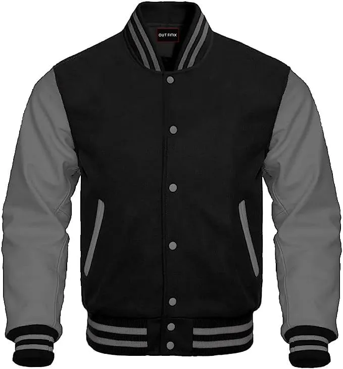 Mount Helicon Varsity Letterman Baseball Bomber Jackets Genuine Leather Sleeves & Multi Wool Color Options