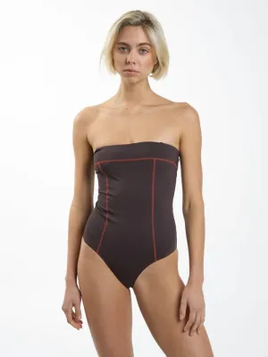 Nexus Strapless One Piece in Chocolate Plum