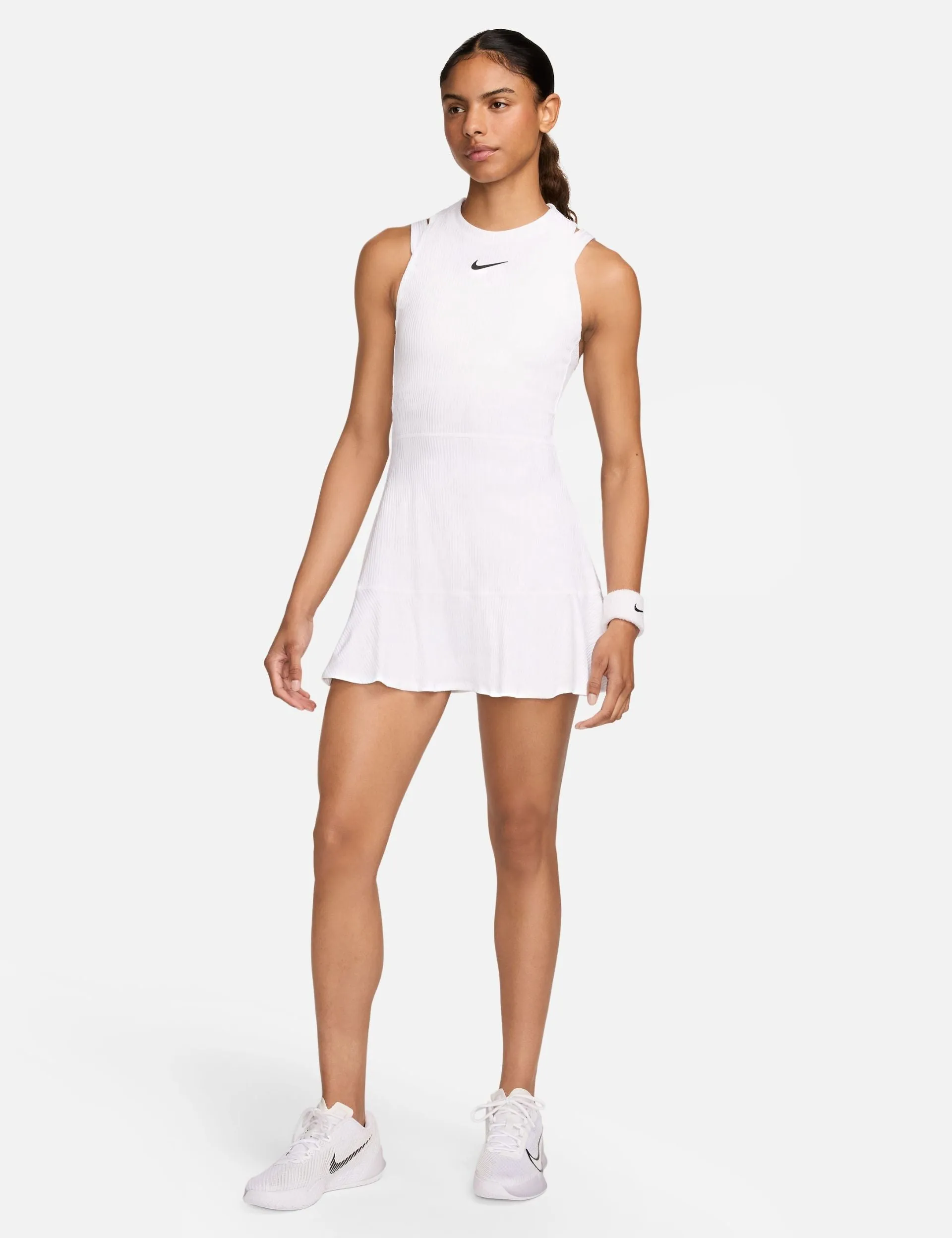 NikeCourt Slam Dri-FIT Tennis Dress - White/Black