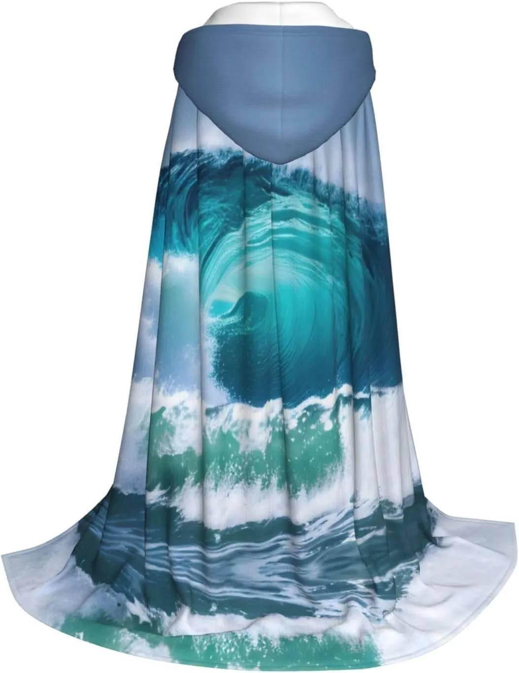 Ocean Wave Hooded Cloak Coat Winter Warm Long Cloak Cosplay Costumes Outerwear Carnivals Hoodies Capes