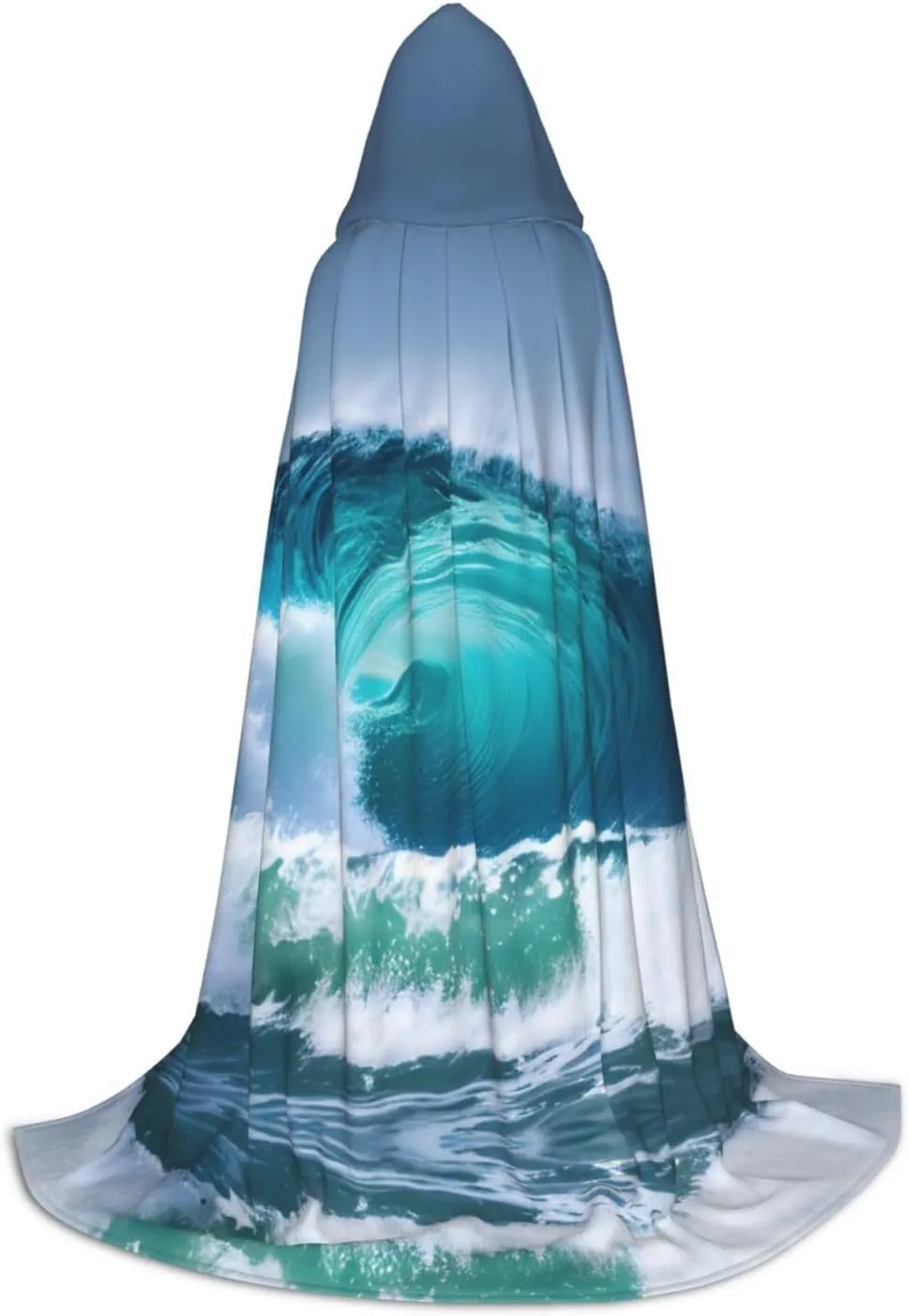 Ocean Wave Hooded Cloak Coat Winter Warm Long Cloak Cosplay Costumes Outerwear Carnivals Hoodies Capes