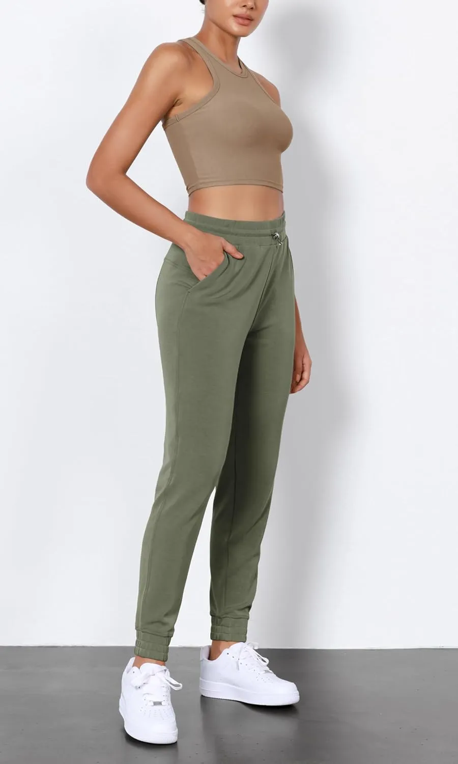 ODODOS Women's Modal Soft Jogger Pants with Pockets Adjustable Shockcord High Waist Sweatpants Casual Lounge Pants