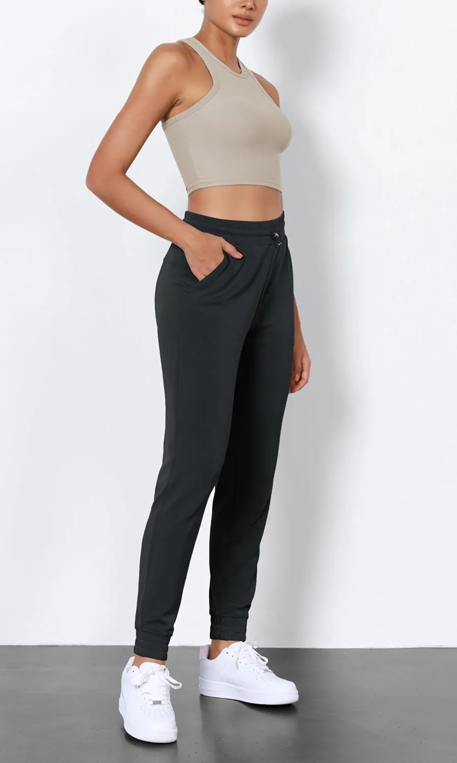 ODODOS Women's Modal Soft Jogger Pants with Pockets Adjustable Shockcord High Waist Sweatpants Casual Lounge Pants