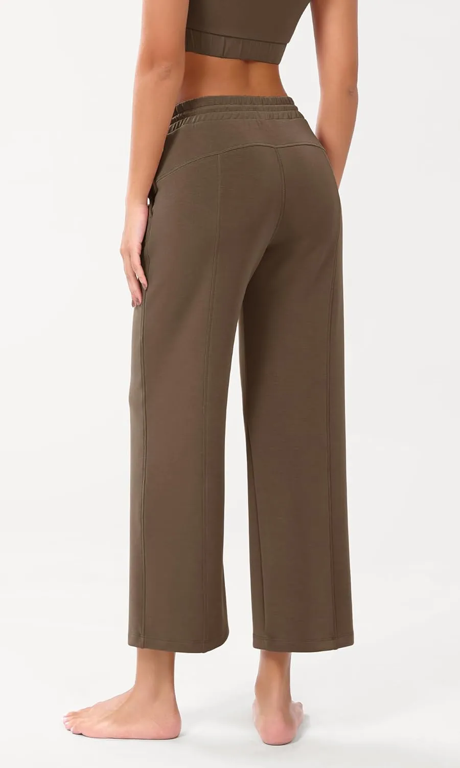 ODODOS Women's Modal Soft Wide Leg Pants with Pockets Adjustable Shockcord High Waist Casual Lounge Pants-27/29/31" Inseam