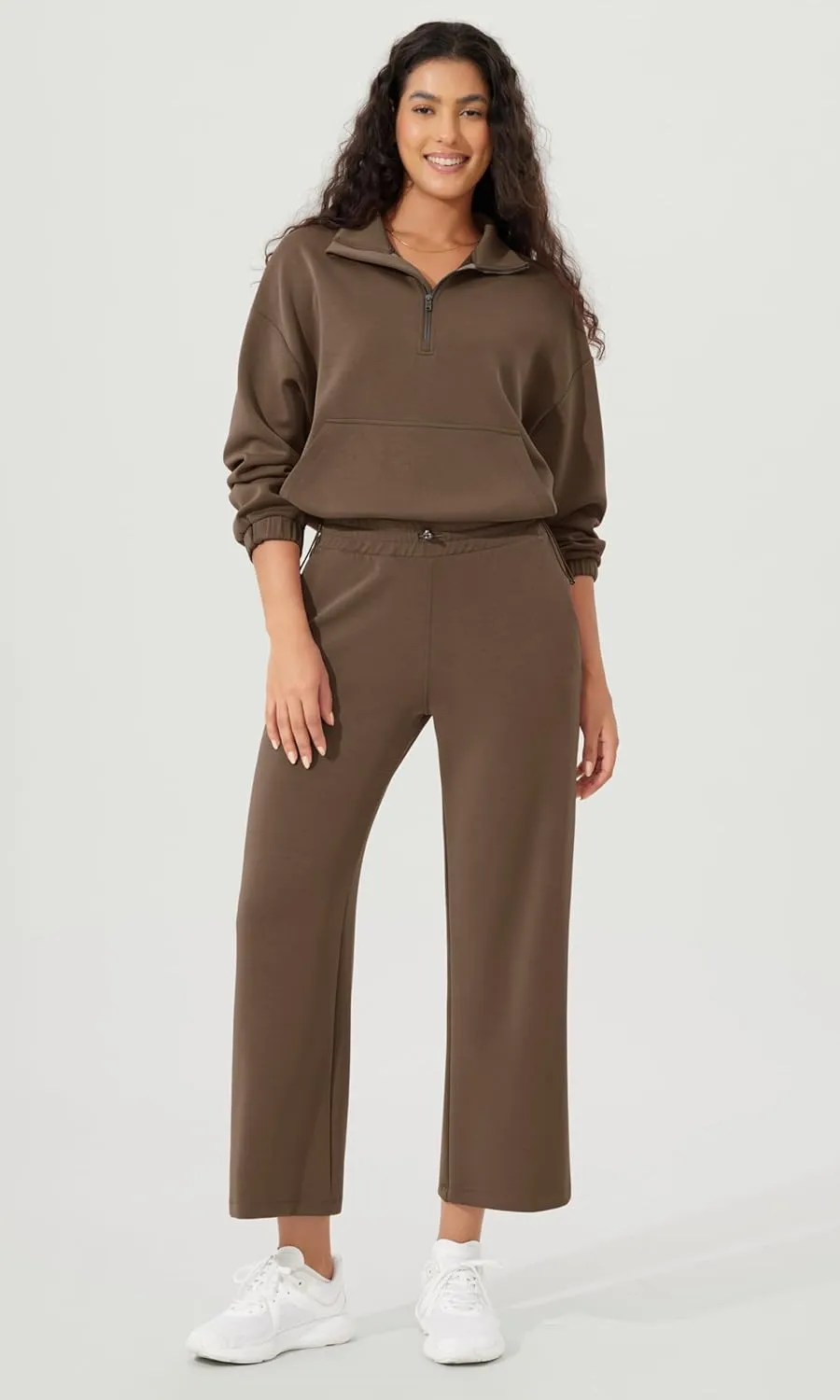 ODODOS Women's Modal Soft Wide Leg Pants with Pockets Adjustable Shockcord High Waist Casual Lounge Pants-27/29/31" Inseam