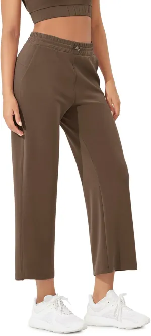 ODODOS Women's Modal Soft Wide Leg Pants with Pockets Adjustable Shockcord High Waist Casual Lounge Pants-27/29/31" Inseam