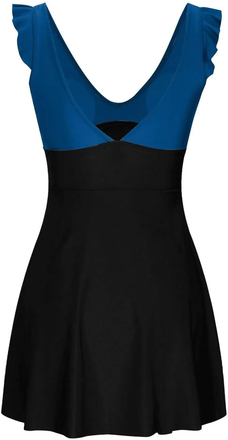 One Piece Swimdress Swimsuits for Women Tummy Control Swim Dresses Skirt Bathing Suit Athletic Skirted Swimsuit