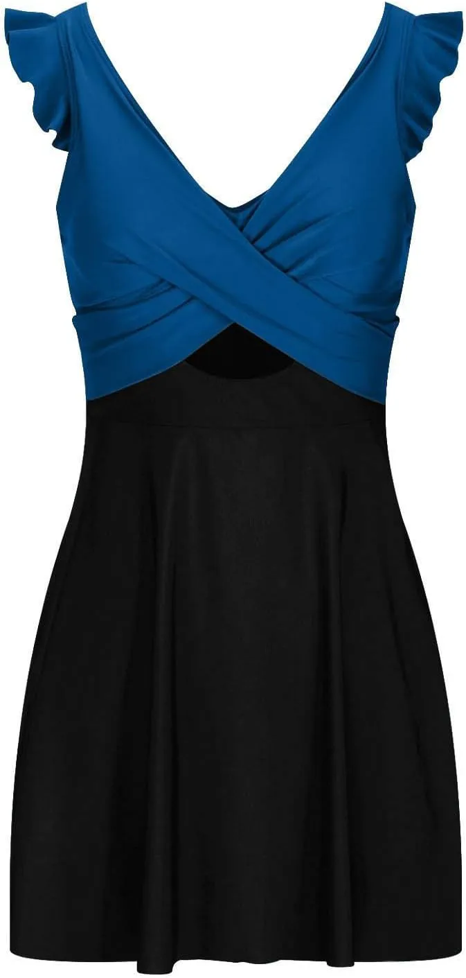One Piece Swimdress Swimsuits for Women Tummy Control Swim Dresses Skirt Bathing Suit Athletic Skirted Swimsuit