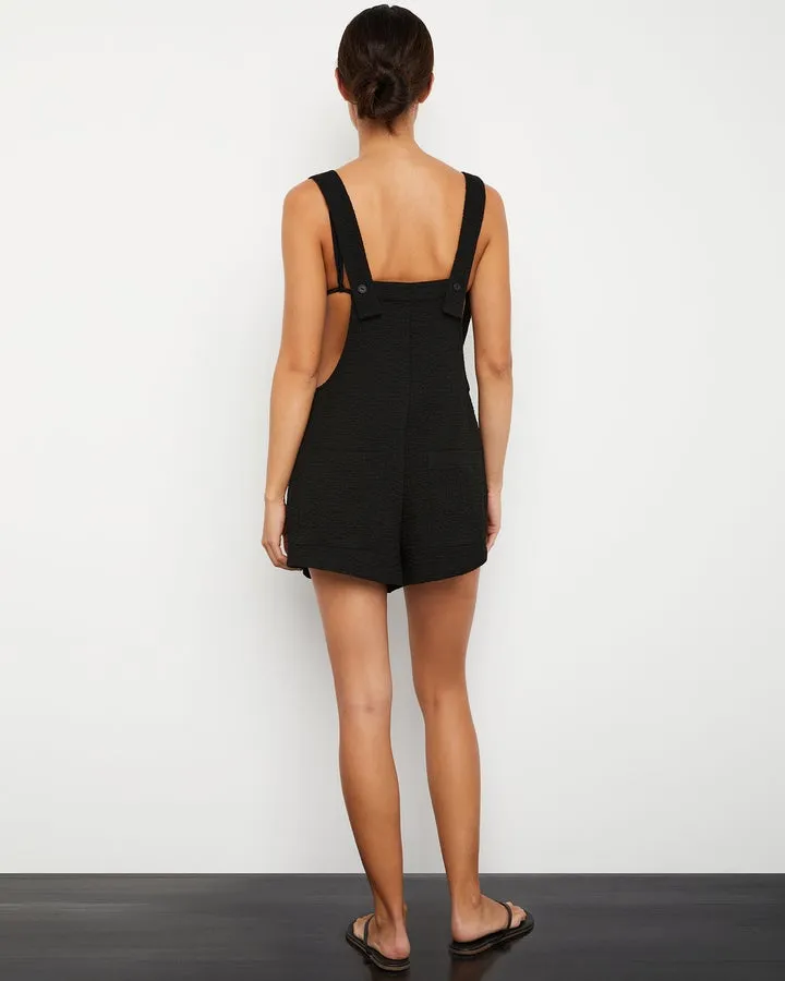 ONIA WOMENS PULL ON CRINKLE GAUZE ROMPER - BLACK