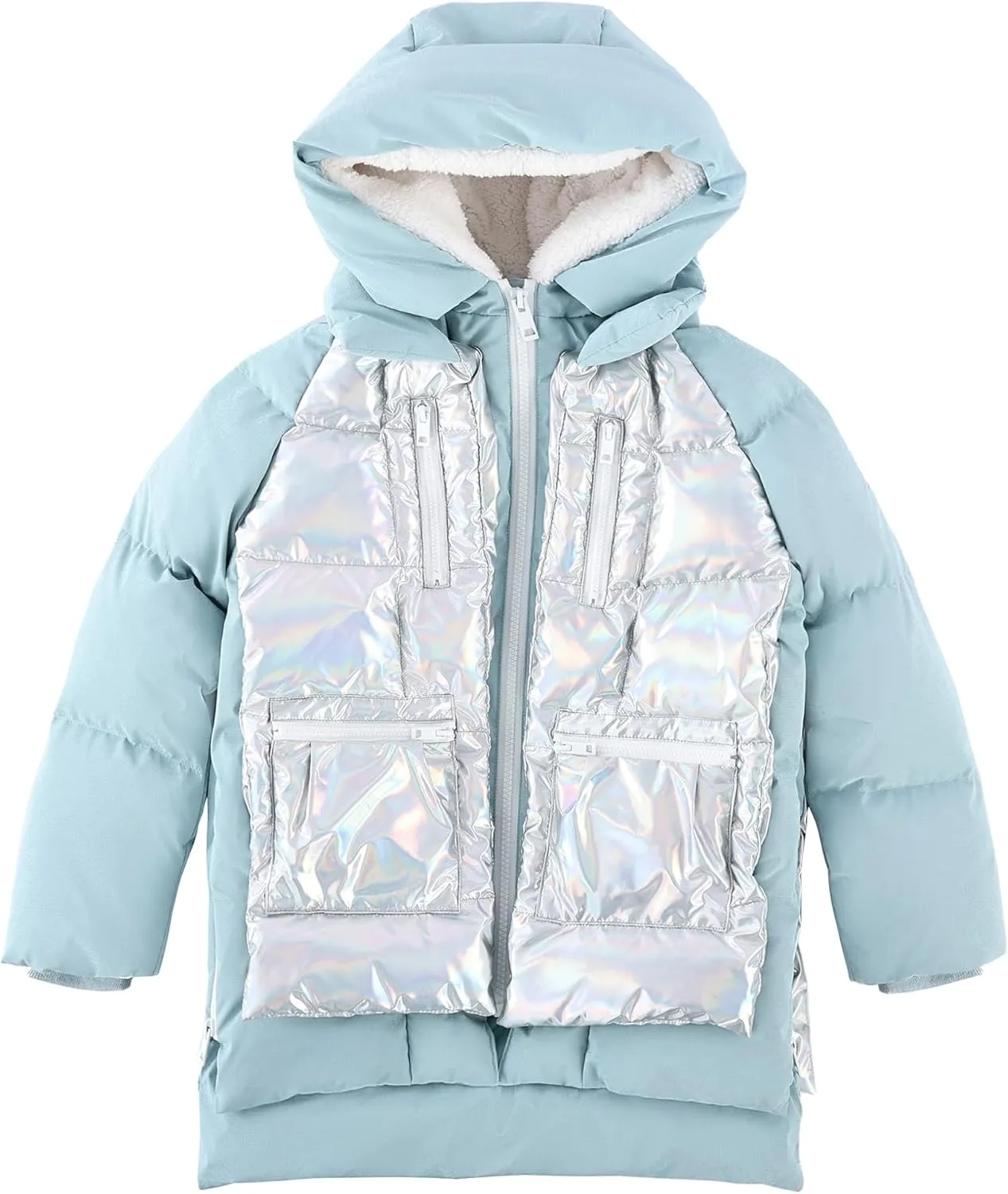 Orolay Boys and Girls' Hooded Down Jacket Shiny Down Coat Water-resistant Puffer Jacket Warm Winter Outerwear for Kids
