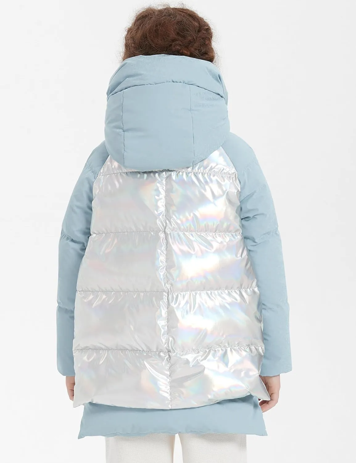 Orolay Boys and Girls' Hooded Down Jacket Shiny Down Coat Water-resistant Puffer Jacket Warm Winter Outerwear for Kids