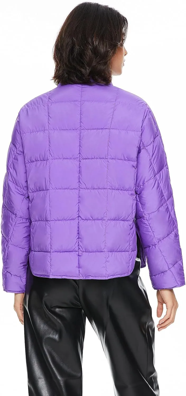 Orolay Women's Cropped Puffer Jacket Quilted Lightweight Oversized Down Coat Zip Up Spring Short Padded Outwear