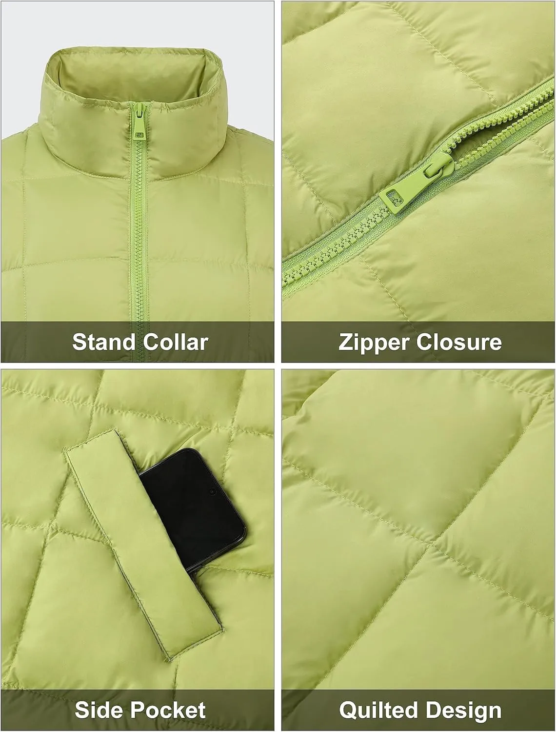 Orolay Women's Cropped Puffer Jacket Quilted Lightweight Oversized Down Coat Zip Up Spring Short Padded Outwear