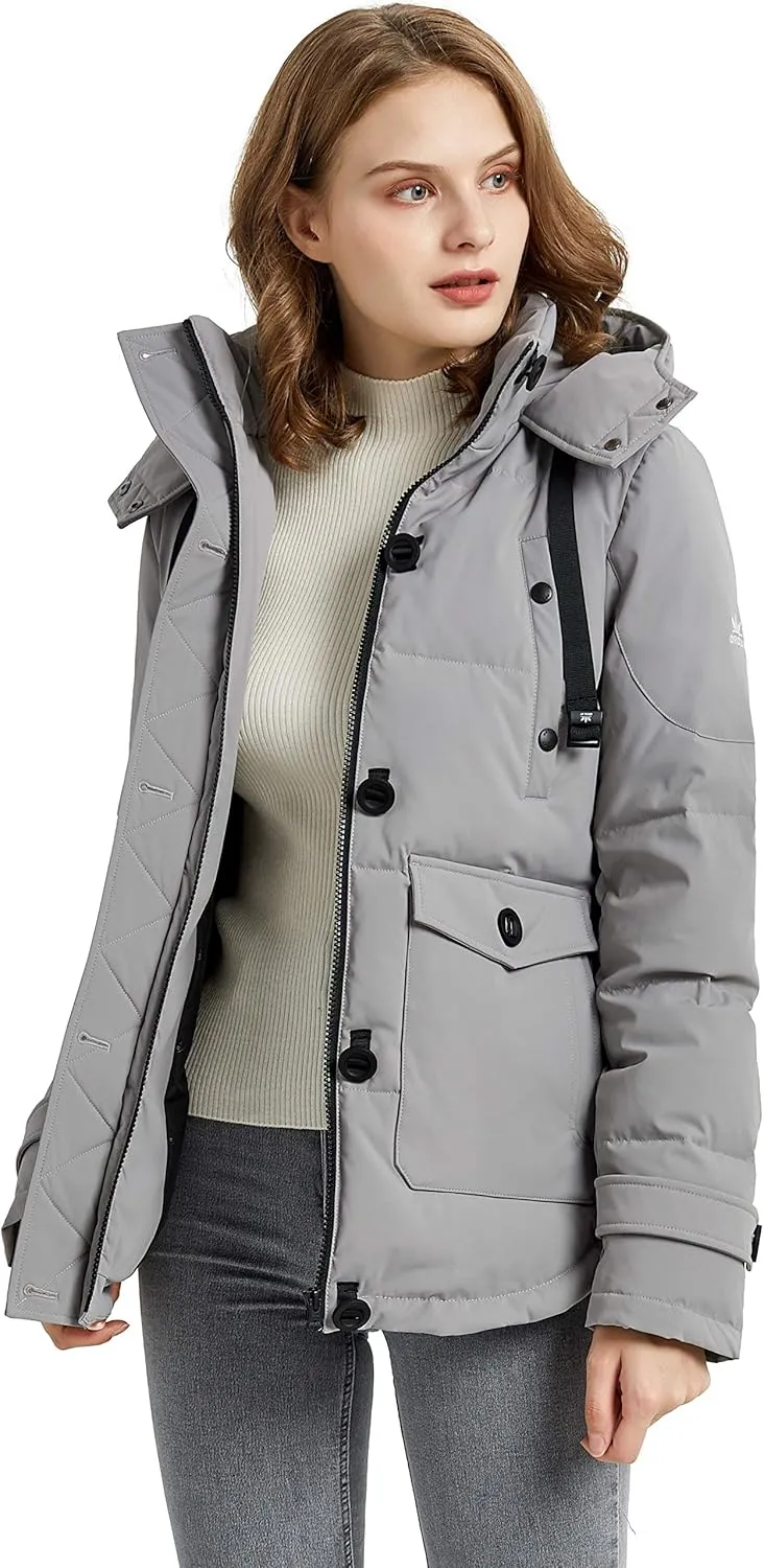 Orolay Women's Hooded Down Jacket Winter Coat Puffer Jacket with Pockets