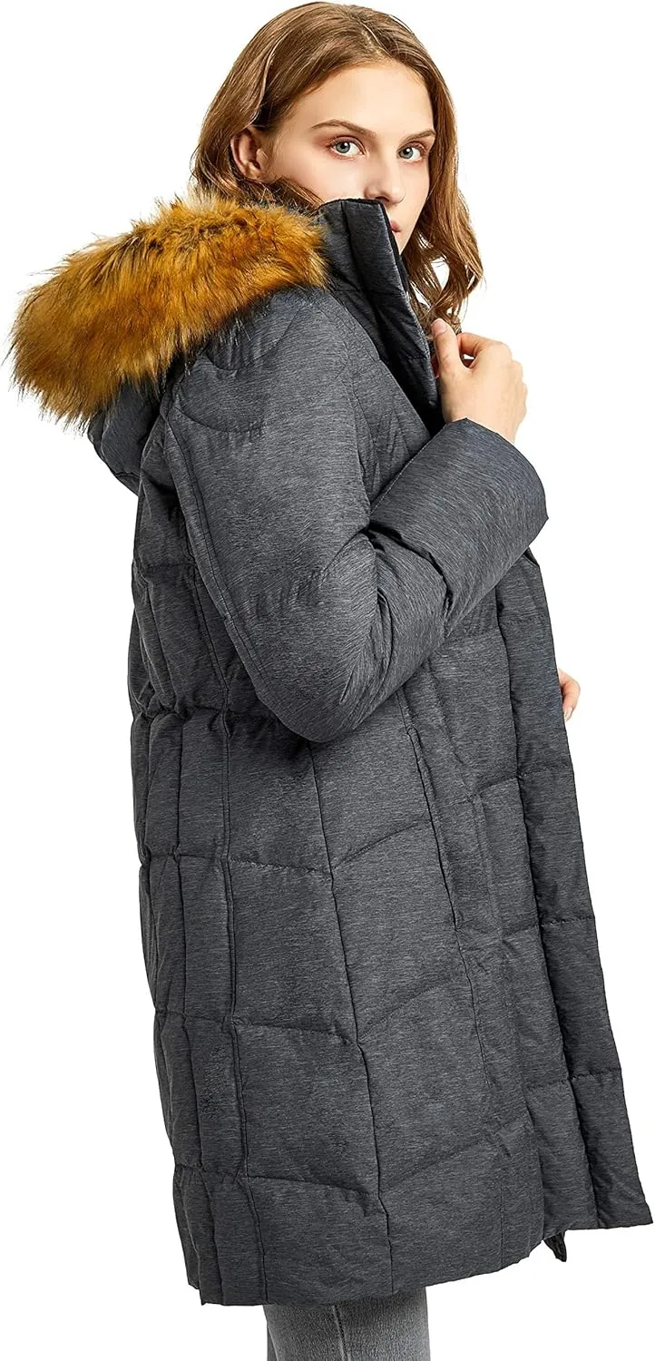 Orolay Women's Lightweight Down Coat Packable Fashion Jacket with Stand Collar
