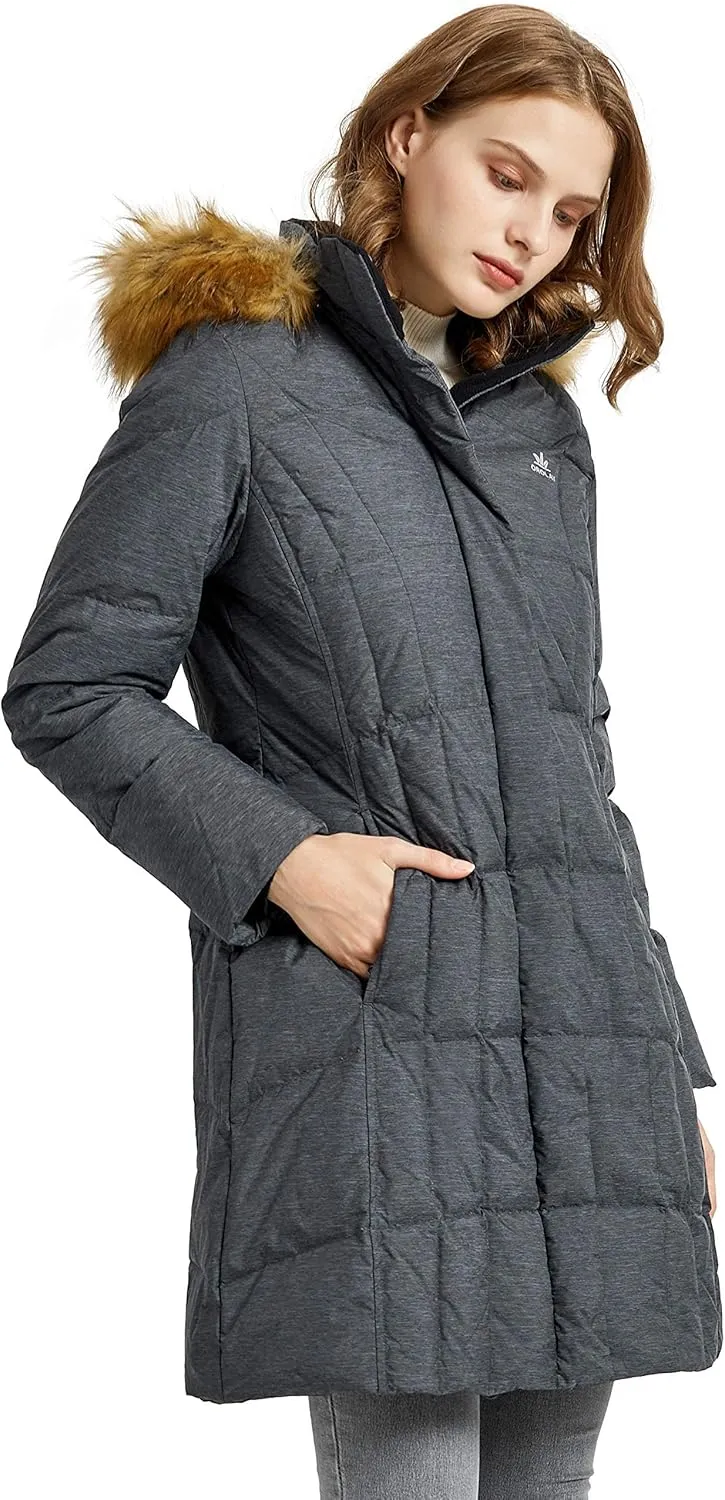 Orolay Women's Lightweight Down Coat Packable Fashion Jacket with Stand Collar
