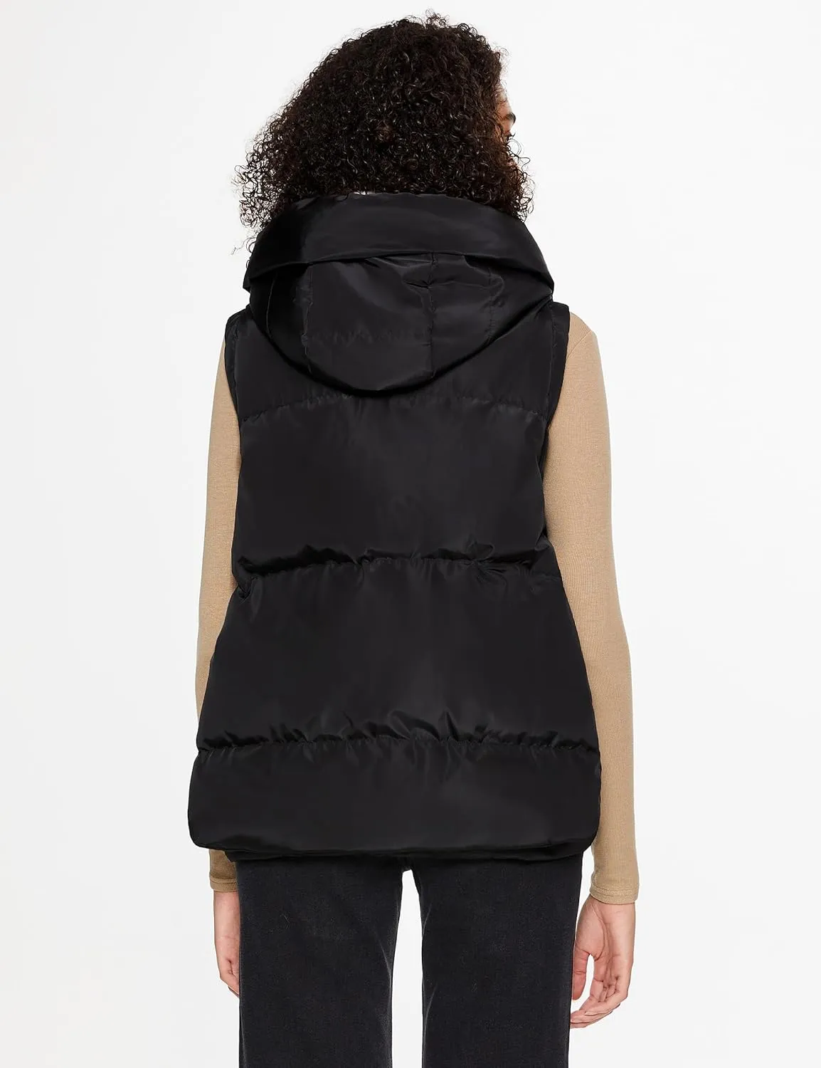 Orolay Women's Metallic Down Vest - Fashion Cropped Sleeveless Puffer Jacket Lightweight Shiny Hooded Gilet with Pockets