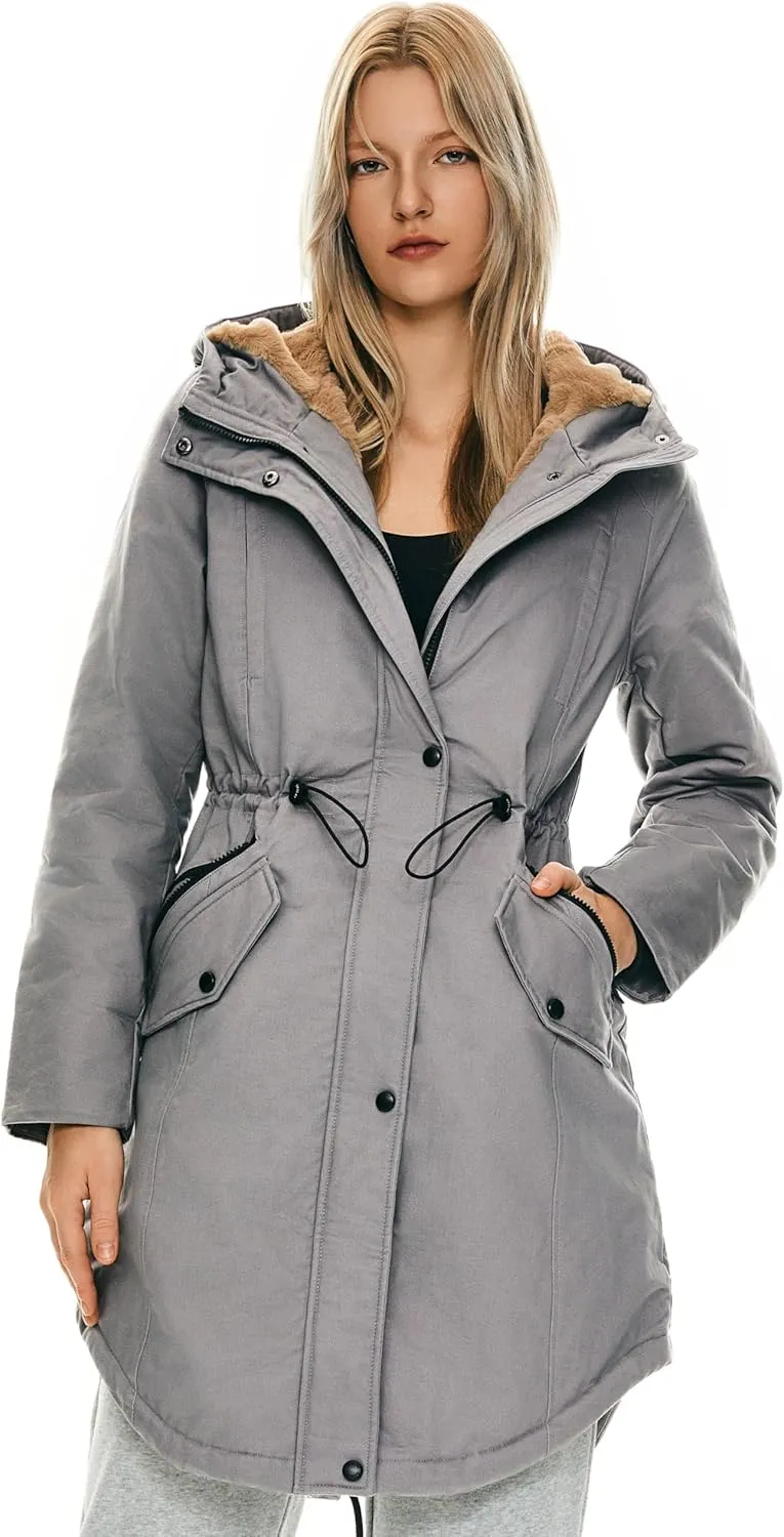 Orolay Women's Thicken Fleece Lined Parka Winter Coat Hooded Jacket with Pockets