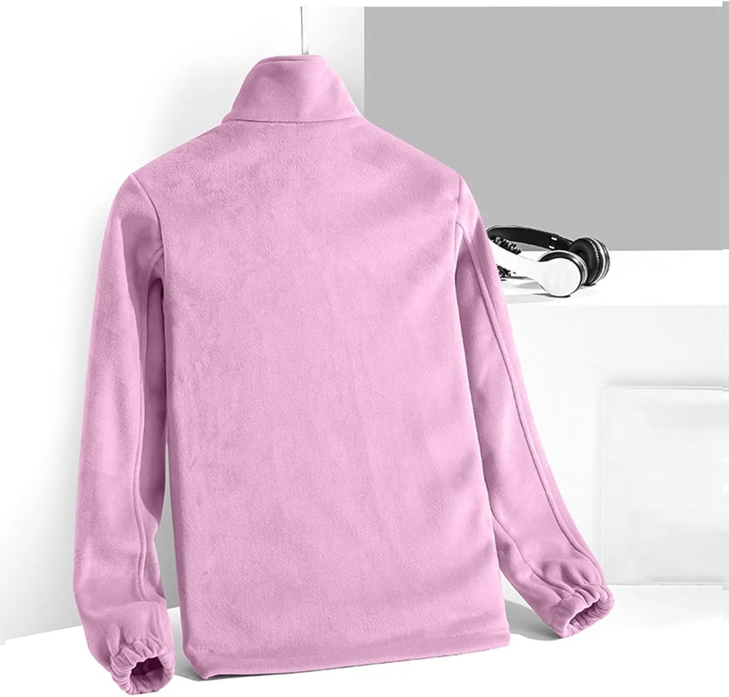 Outdoor Ventures Women'sLightweight Waterproof Fleece Lined Hooded Softshell Rain Jacket, Warm Windbreaker Long Coat