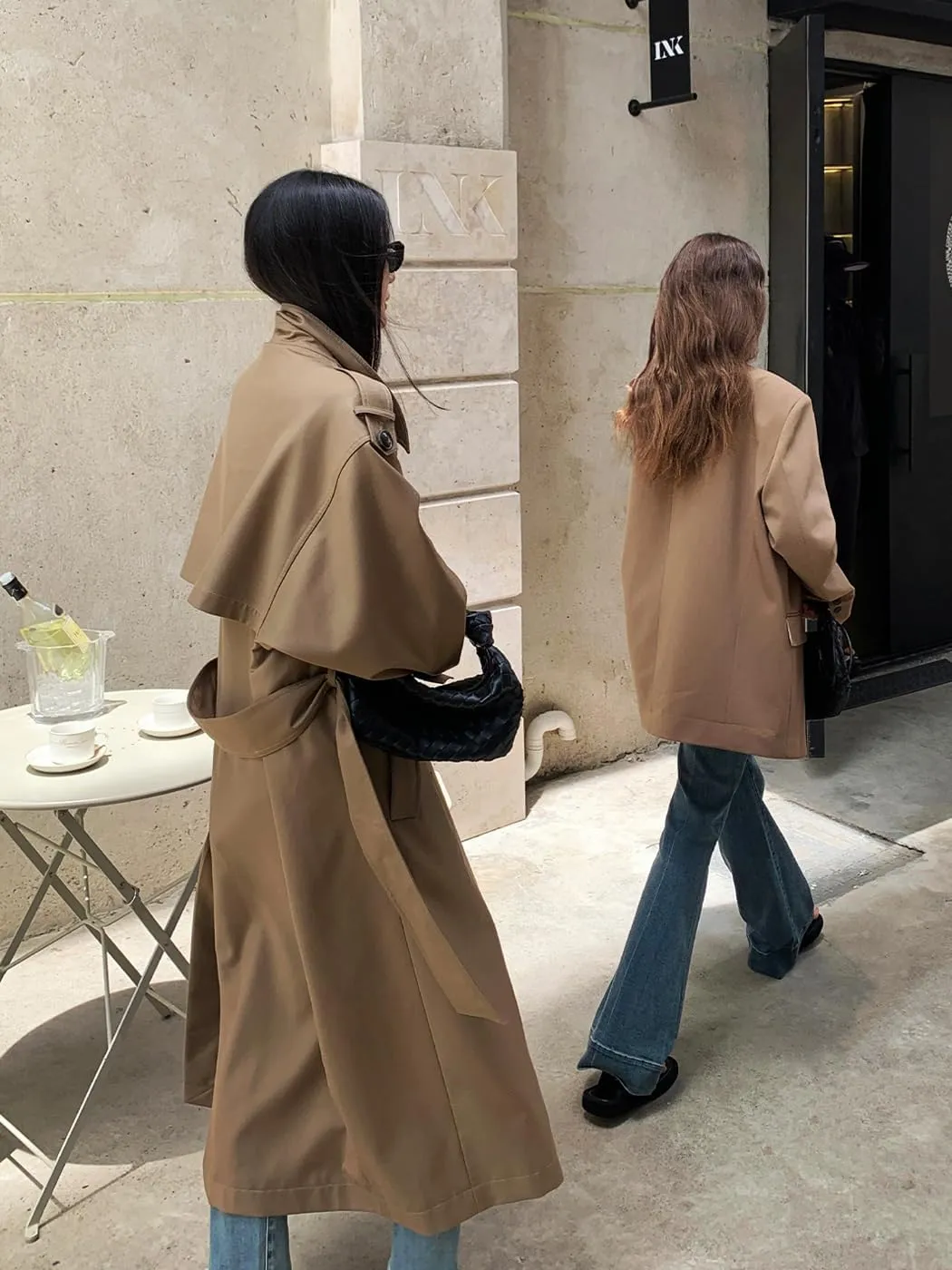Oversized Long Womens Trench Coats Double-Breasted Duster Coat Windbreaker Overcoat for Women Spring Fall Outerwear