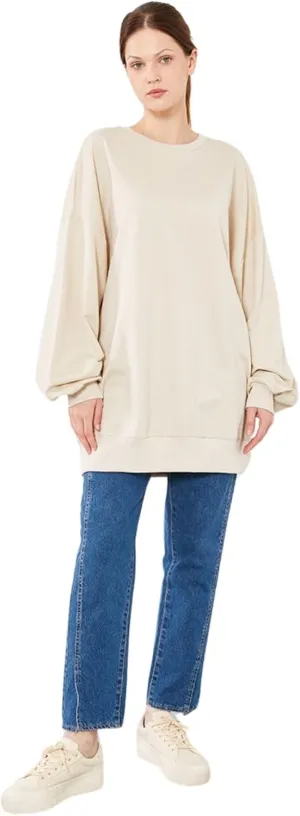 Oversized Sweatshirt for Women's | Basic Long Sleeve Crew Neck Tunic | Women Pullover Hoodies Tops