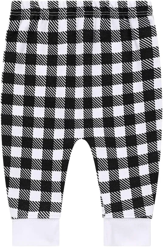 Pack of 4 Baby Jogger Pants - Soft Cotton Pants for Boys and Girls - Unisex Cute Color Designs for Infants