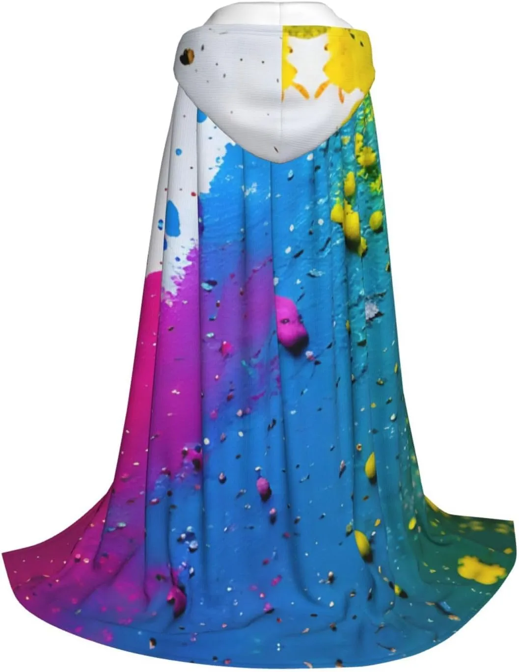 Paint Splatter Backdrop Hooded Cloak Coat Winter Warm Long Cloak Cosplay Costumes Outerwear Carnivals Hoodies Capes