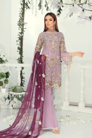 Pakistani Chiffon Embroidered Dress #J6118