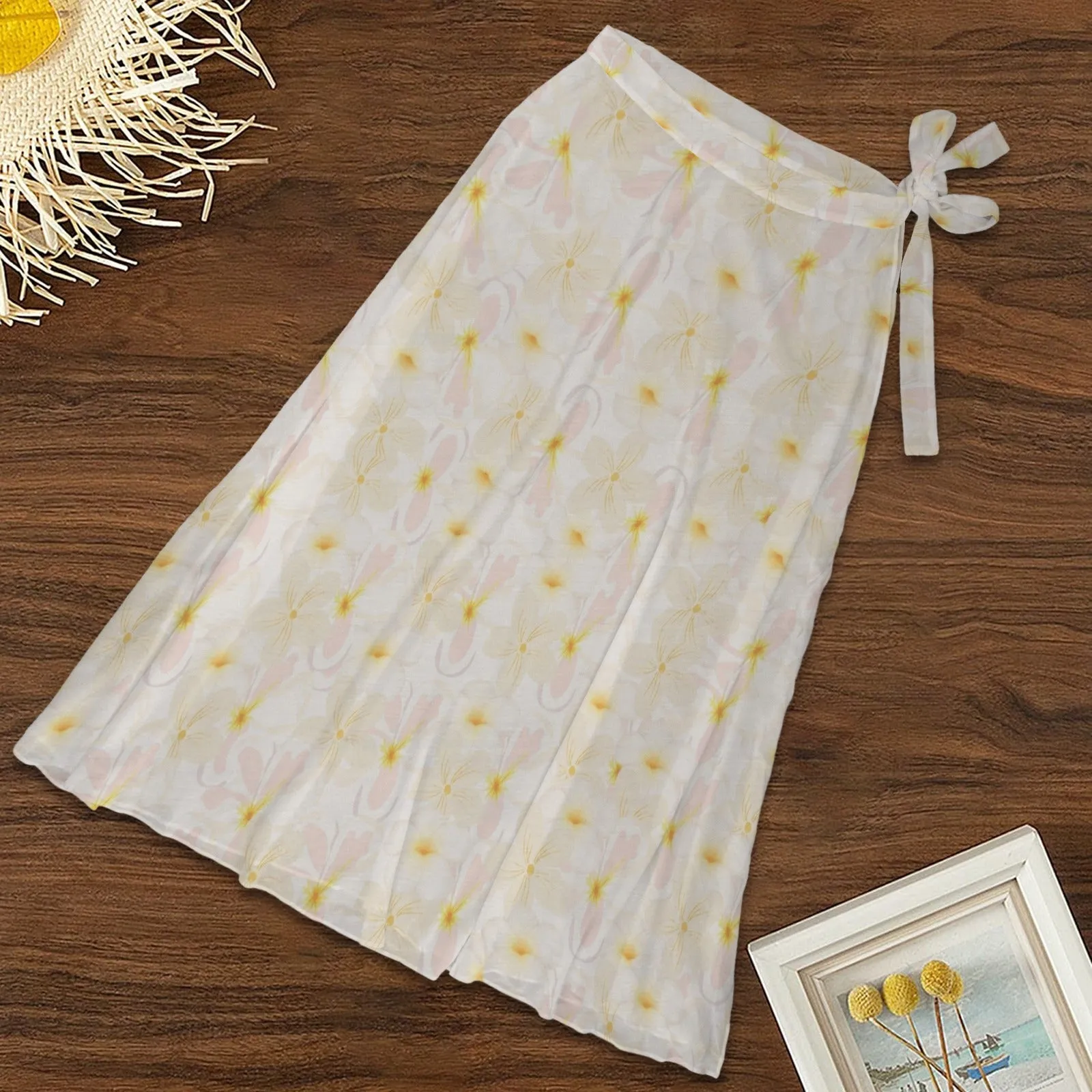 Pastel Frangipanis Semi Sheer Coverup up to 5 XL