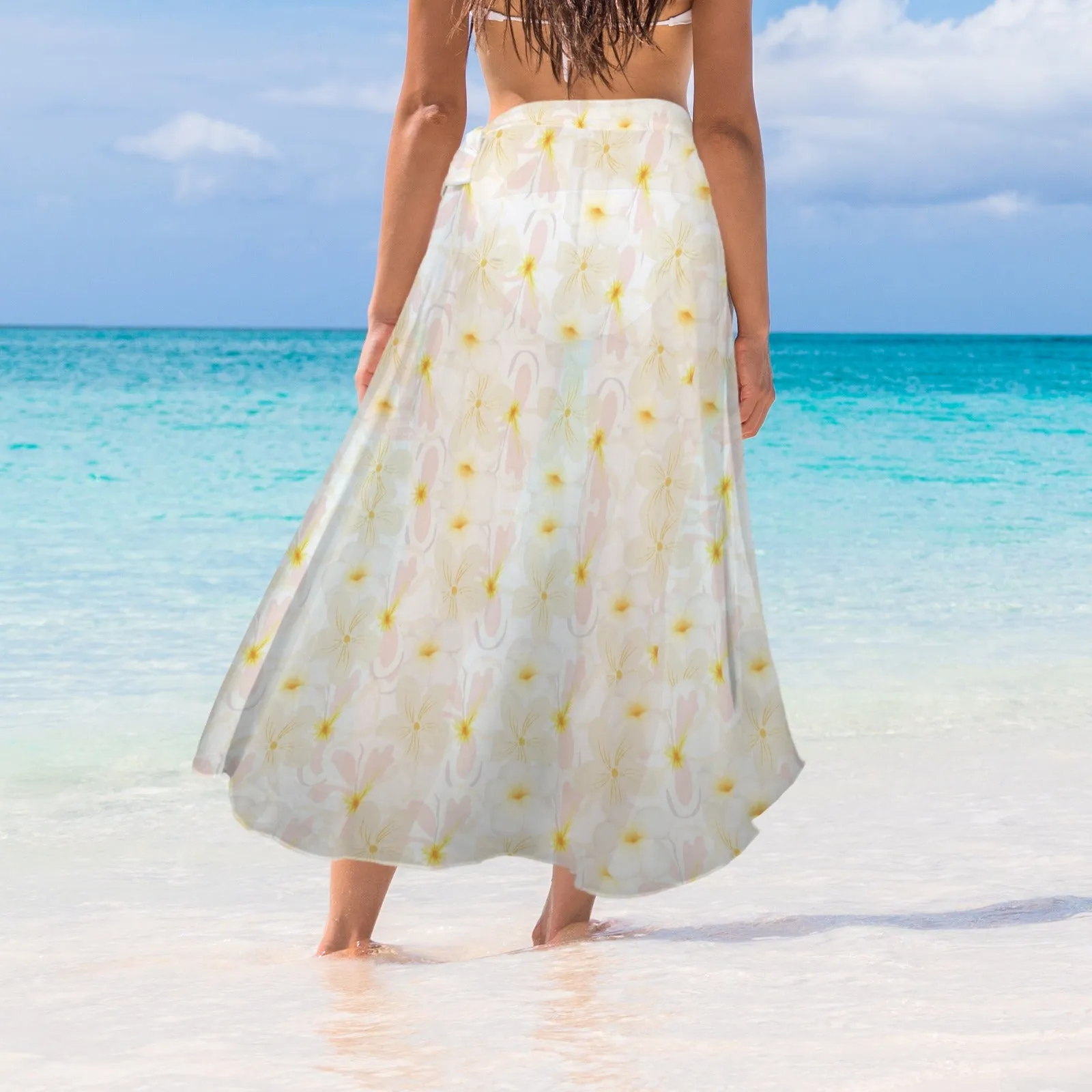Pastel Frangipanis Semi Sheer Coverup up to 5 XL