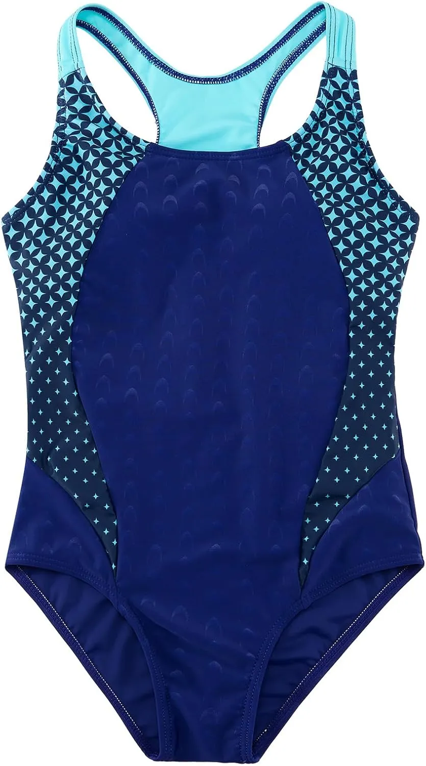 Patgoal Girls' One Piece Swimsuit Athletic Youth Girl's Swimsuit Kids Racerback Swimwear Thick Strap Beach Bathing Suit