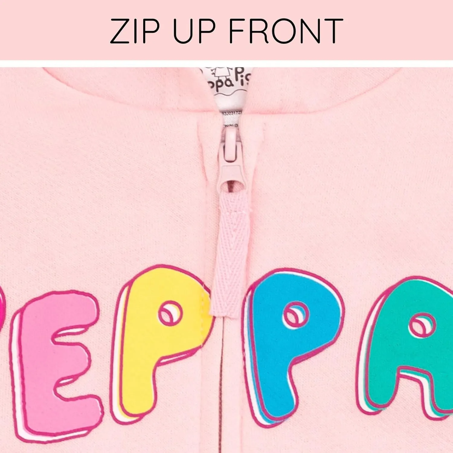Peppa Pig Girls Fleece Zip Up Hoodie Toddler to Little Kid Sizes (2T - 7-8)